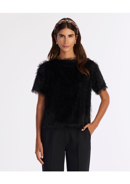 Kayık Yaka Kısa Kollu Bluz