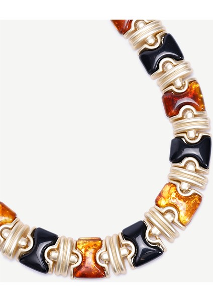 Reçine Detaylı Gold Kolye fiyatları