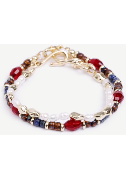 Inci ve Cam Taş Içerikli 2'li Bileklik Paketi