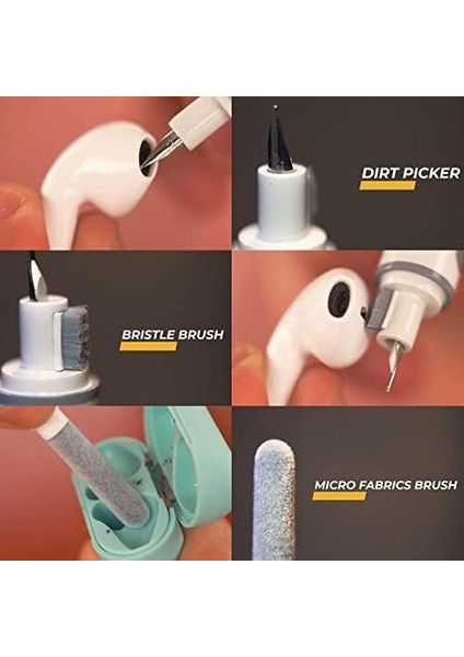 Bestyijo Kulak Tıkacı Temizleme Kalemi Bilgisayar Artifact 5&apos;i 1 Arada Klavye Çok Işlevli Kulaklık Plastik Temizleme Fırçası (Siyah Kırmızı) modelleri