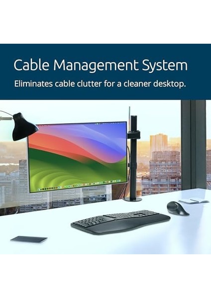 K55408WW Smartfit Ergo Tekli Monitör Kolu - Siyah, Uzun fiyatları