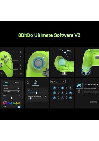 Aknes 8bitdo 2 Kablosuz Kumanda, Windows//steam Için, Tmr Joysticks, 1000Hz Sorgulama Oranı, Dokunmatik/salon Tetikleri, Hareket Kontrolü, L4/r4 ve 2 Programlanabilir Arka Düğme fiyatları