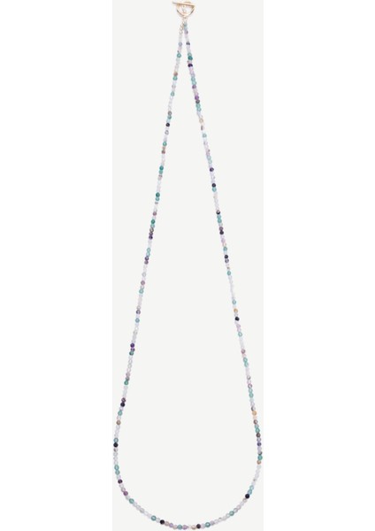 Kapama Detaylı Uzun Doğal Taş Kolye