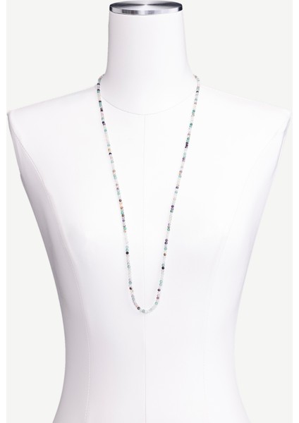 Kapama Detaylı Uzun Doğal Taş Kolye modelleri