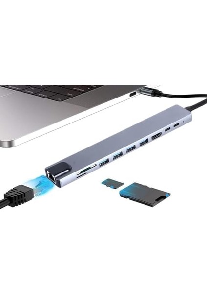 Type C Hub, 10 In 1 4 Adet 3.0 USB Çoklayıcı,4k HDMI Bağlantısı,sd Tf Kart OKUYUCU,RJ45 Ethernet,2 Adet USB C Pc Bağlantı Girişli Adaptörü ile Uyumlu ZR795 fiyatları