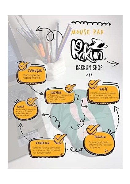 Carton Illustrator Baskılı Bilek Destekli Mouse Pad fiyatları