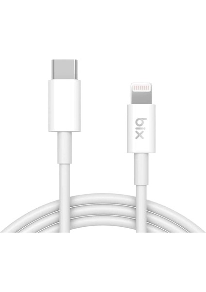 Bix BX-IP01UC Type-C To Lightning 3A Hızlı Şarj ve Data Kablosu Beyaz 1 Metre