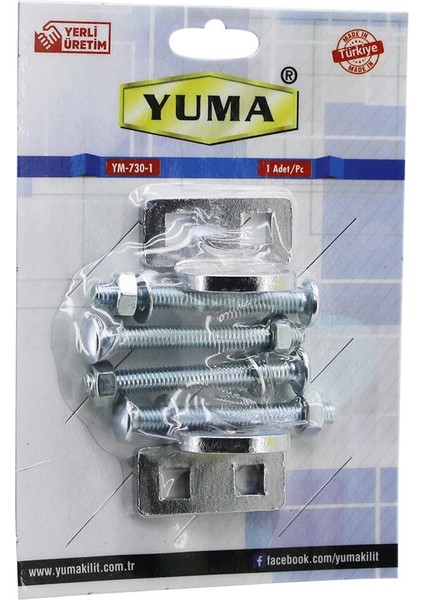 Yuma YM-730-1 Kapı Emniyet Rezesi Asma Kilit Takılabilir Menteşe (5148)