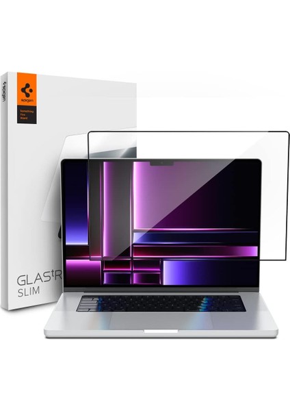 MacBook Pro 16" (2023 / 2021) ile Uyumlu Cam Ekran Koruyucu Tam Kaplayan Glas.tr Slim Full Cover - AGL04233