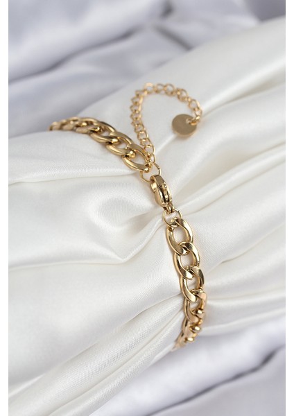 316L Çelik Nazar Boncuk Detaylı Yonca Model Gold Renk Kadın Bileklik - Lisinya fiyatları