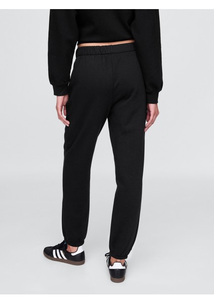 Kadın Siyah High Rise Boyfriend Jogger Eşofman Altı