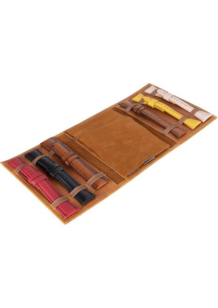 Hakiki Deri, El Yapımı, Saat Kordonu Taşıma Çantası, Tan Rengi fırsatları