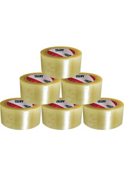 6'lı 50 Metrelik Şeffaf Koli Bandı – 45 mm Genişlik Ambalaj & Paketleme Bandı