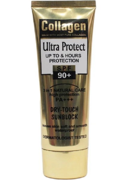 Collagen Spf 90+ Yüksek Korumalı Güneş Kremi 24 K Gold Hyaluronica Acid Gün Boyu Kalıcı 100 ml