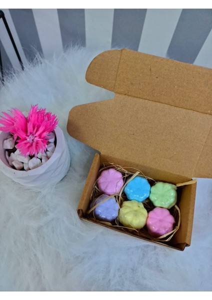 6 Adet Doğal Nem Topu Renkli Peeling Manikür Nem Bombası