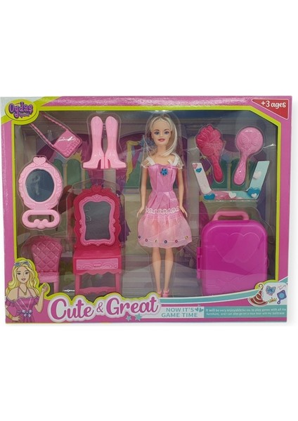 Anlily Makyaj Seti ve Seyahat Bavullu Bebek Seti - 02454 (Lisinya) fiyatları