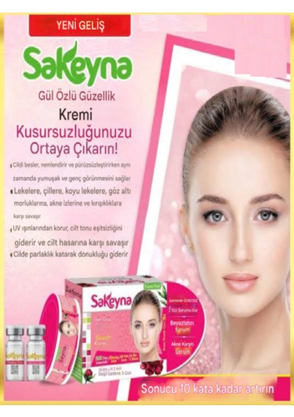 Efsane Sakina Krem Gül Özlü Güzellik Kremi + Serum ve Sabun Set Güzelliğinizi 10 Kat Öne Çıkarın