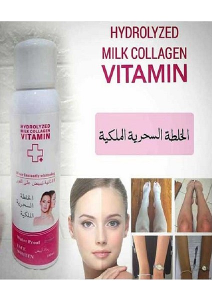 Hidrolize Collagen Doğal Süt Özlü Yüz Vücut Beyazlatıcı Krem Sprey Suya Dayanıklı 180 ml modelleri