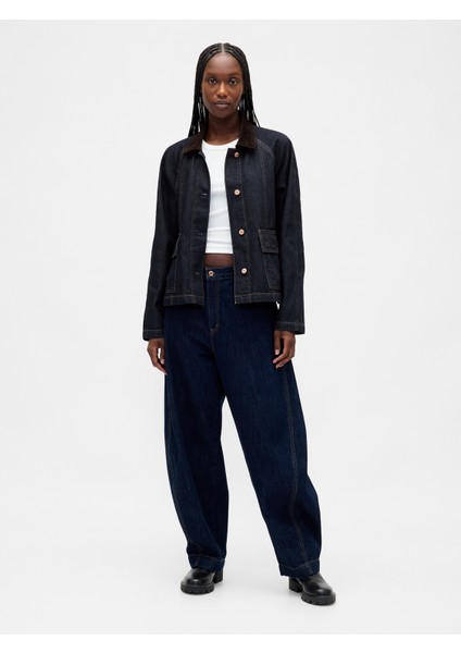 Kadın Lacivert Ultrasoft Denim Swing Chore Ceket indirimleri