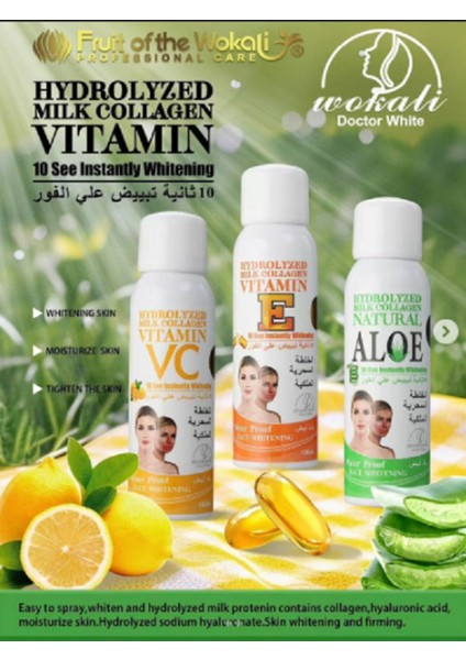 Collagen C Vitamini Içerikli Doğal Süt Özlü Yüz Vücut Beyazlatıcı Sprey Krem Suya Dayanıklı 180 ml indirimleri
