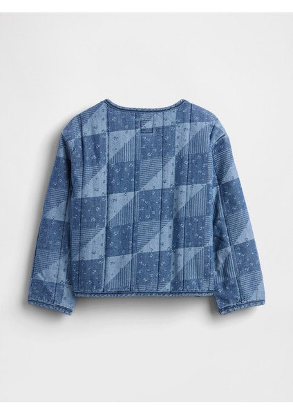 Kız Bebek Lacivert Kapitone Patchwork Denim Ceket fırsatları