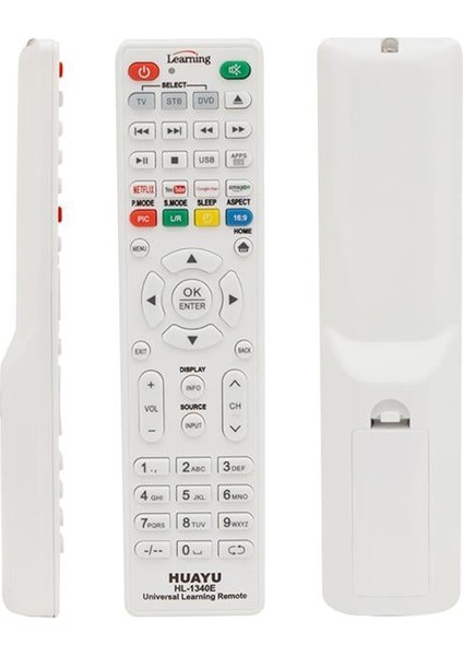 Huayu HL-1340E Tv-Lcd-Uydu-Dvd Öğrenebilen Netflix-Youtube-Amazon Tuşlu Akıllı Kumanda