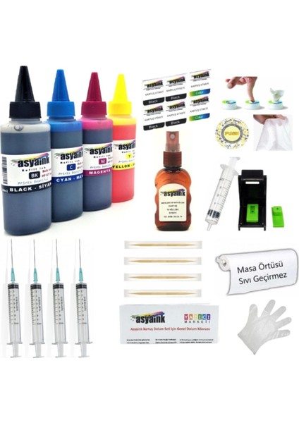 Hp Deskjet 4535 Uyumlu Kartuş Dolum Seti 4X100ML Hp 652