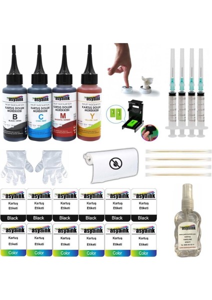 Hp 3650 Yazıcı Uyumlu Kartuş Dolum Seti - Hp 27- Hp 28