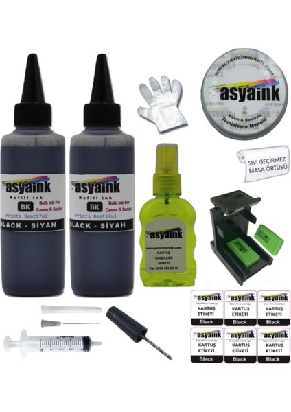 Canon MG3250/MG3255 Uyumlu Siyah Kartuş Dolum Seti PG540