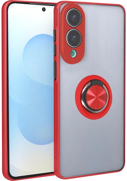 Lvsqvr Newface Samsung Galaxy S25 Edge Kılıf Montreal Yüzüklü Silikon Kapak - Kırmızı