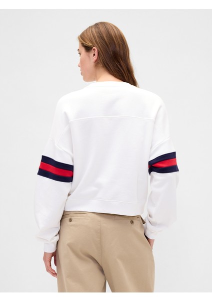 Kadın Beyaz Vintagesoft Gap Logo Wedge Sweatshirt fırsatları