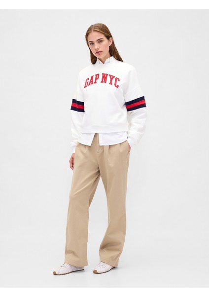 Kadın Beyaz Vintagesoft Gap Logo Wedge Sweatshirt indirimleri
