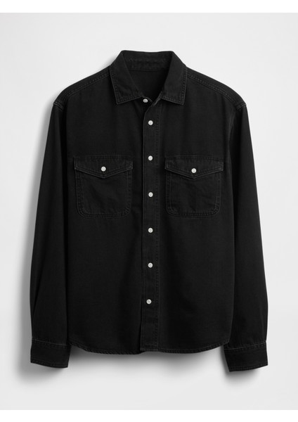 Erkek Siyah Ultrasoft Denim Relaxed Gömlek fiyatları