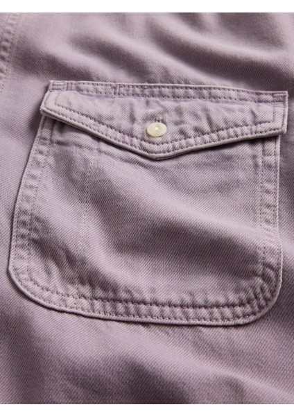 Erkek Lila Ultrasoft Denim Relaxed Gömlek modelleri