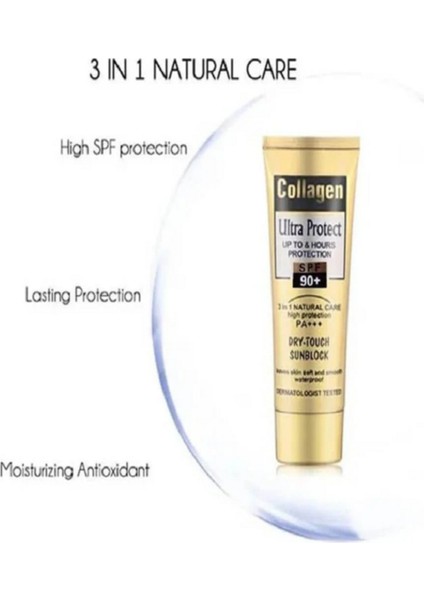 Collagen Ultra Yüksek Koruma Suya Sayanıklı Güneş Kremi Spf 90 + Saf Kollajen Ten Aydınlatıcı indirimleri