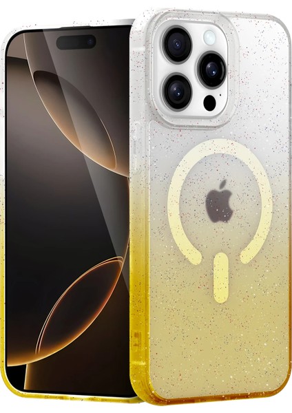 Lvsqvr Newface Apple Iphone 15 Pro Pummel Shiny Magsafe Kapak - Gold