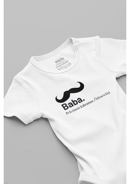 Organik %100 Pamuk Baba Pelerinsiz Kahraman Yazılı Bebek Body Badi Çıtçıtlı Zıbın 5745