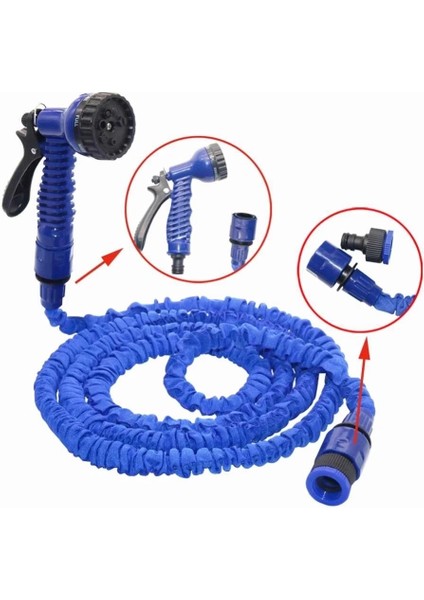 22.5 Metre Uzayan Bahçe Sulama Araç Yıkama Hortumu 7 Kademeli Başlık ( Lisinya ) fiyatları