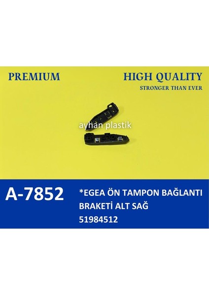 ÖN TAMPON TUTUCU BRAKET SAĞ DIŞ TARAF EGEA 2015 51984512 (5 ADET)