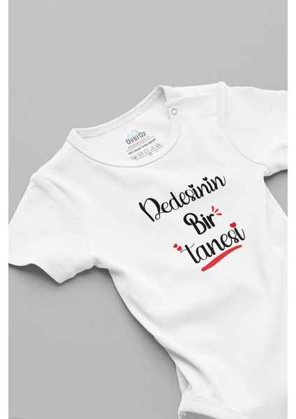 Organik %100 Pamuk Dedesinin Bir Tanesi Baskılı Bebek Body Kısa Kollu Çıtçıtlı Badi Zıbın 5250