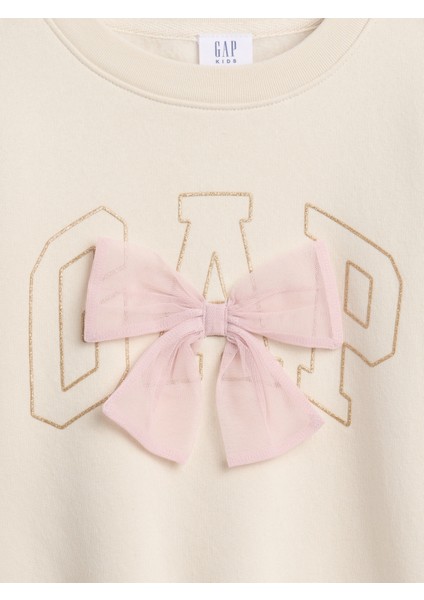 Kız Çocuk Kırık Beyaz Oversized Grafik Sweatshirt fiyatları