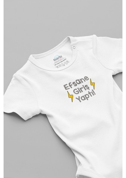 Organik %100 Pamuk Efsane Giriş Yaptı Bebek Body Çıtçıtlı Zıbın Tulum 5904-B