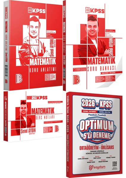 2026 Kpss Matematik Konu Anlatımı Soru Bankası Ders Notları - Optimum 5 Deneme