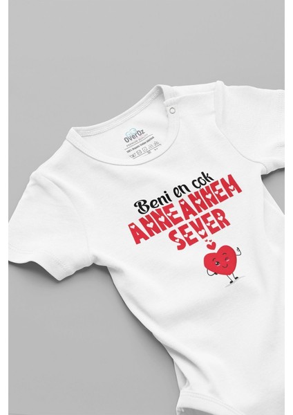 Organik %100 Pamuk Beni En Çok Anneannem Sever Baskılı Çıtçıtlı Bebek Body Badi Zıbın Tulum 5709