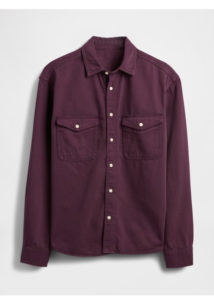 Erkek Mor Ultrasoft Denim Relaxed Gömlek fiyatları