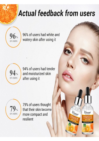 100 % Organic C Vitamini Cilt Serumu Adınlatıcı Ölü Deri Siyah Halka Akne Kararma Karşıtı Serum indirimleri