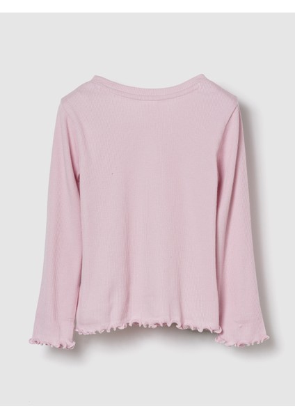 Kız Bebek Açık Pembe Ribanalı Bisiklet Yaka T-Shirt modelleri