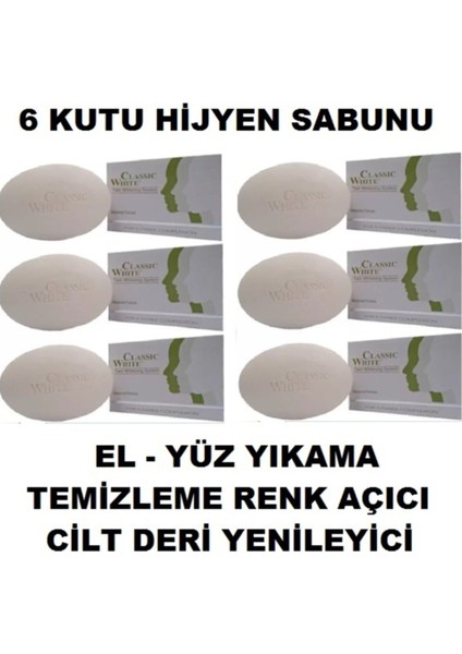 Cilt Beyazlatıcı Renk Açıcı Deri Yenileyici Yüz Beyazlatma Yüz Beyazlatıcı Hijyenik Sabun 6 Kutu