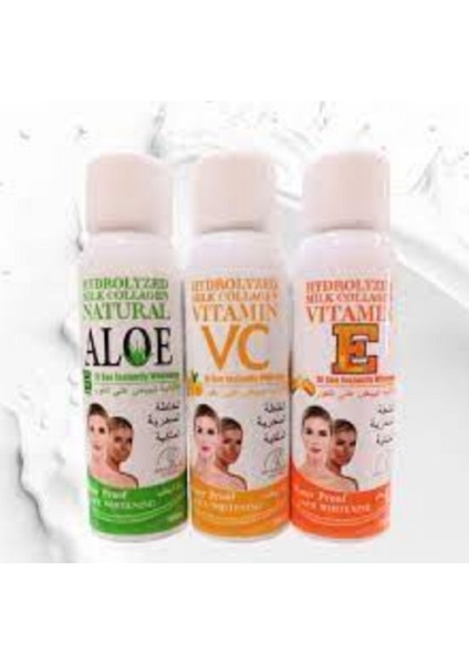 Collagen C Vitamini Içerikli Doğal Süt Özlü Yüz Vücut Beyazlatıcı Sprey Krem Suya Dayanıklı 180 ml