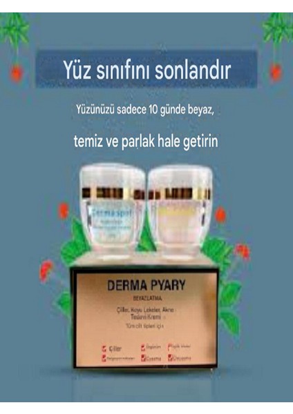 Pyary Güzellik Kremi Çil - - Akne -Siyah Nokta Cyasma Karşıtı Beyazlatıcı Krem Seti